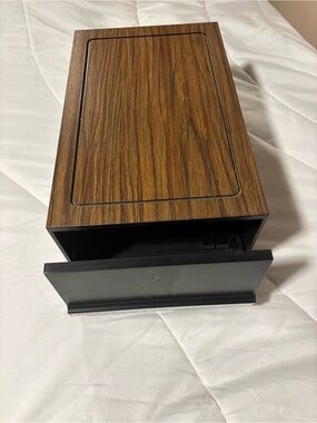 Rare vintage "Videophile" faux wood one drawer storage case for 10 VHS